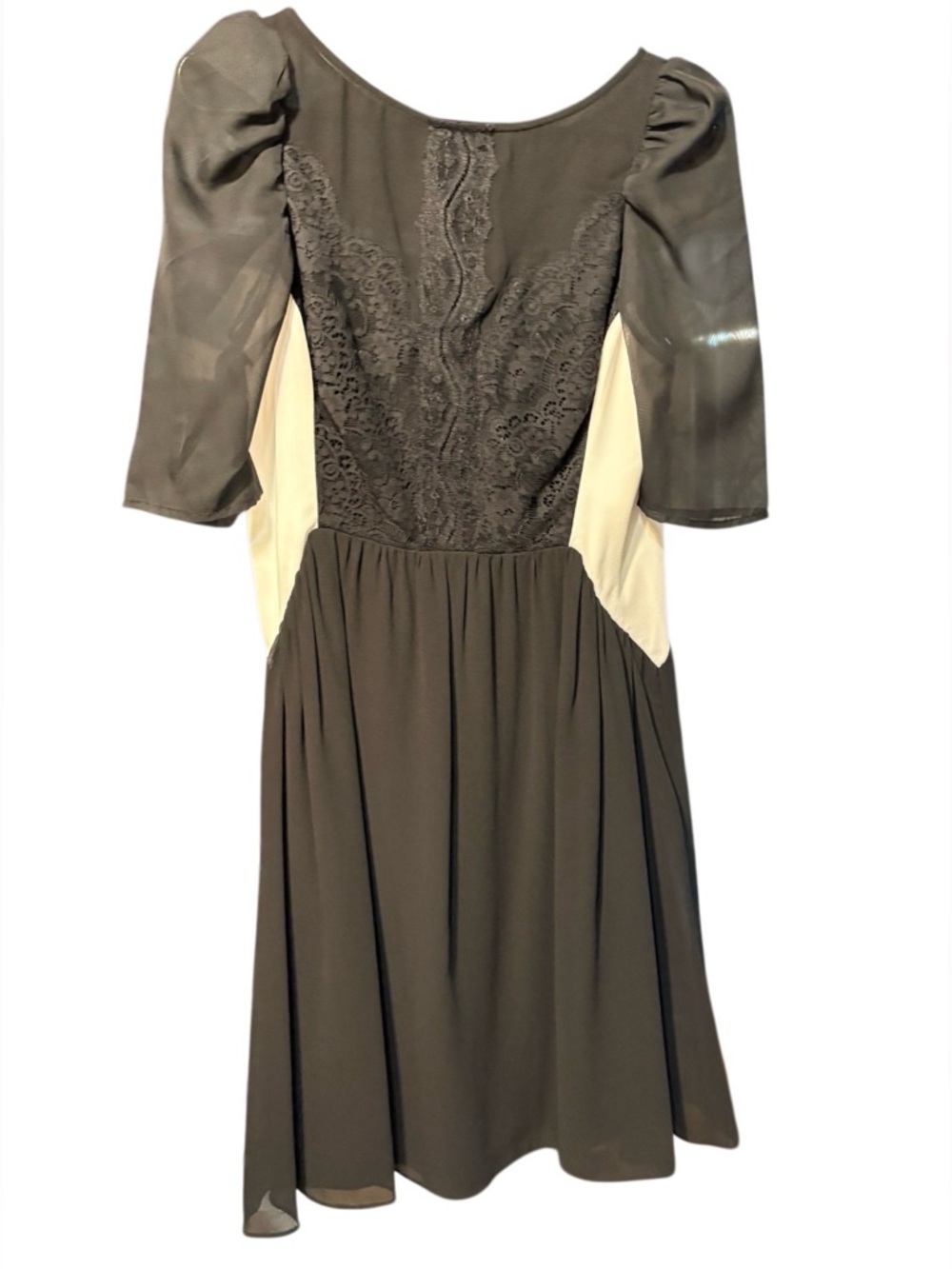 Vince Camuto Black Dress with Cream Side Panels